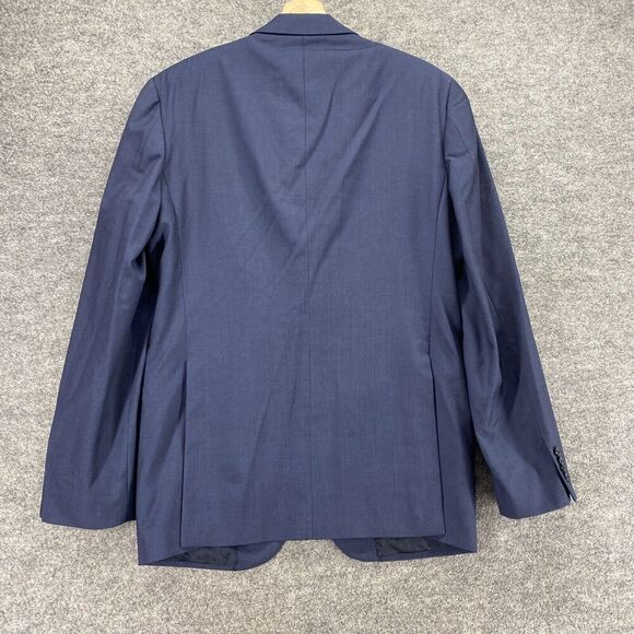 Marzotto Blazer Men 41 Blue Button Up Collared Long Sleeve Wool Lined Regular - Picture 2 of 9